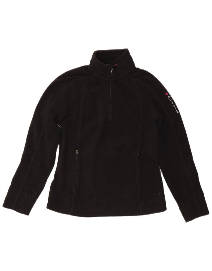 Think Różowy damski sweter polarowy z zamkiem błyskawicznym UK 10, mały, czarny poliester