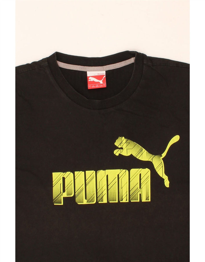 PUMA Mens Graphic T-Shirt Top Small Black Cotton Vintage Puma and Second-Hand Puma from Messina Hembry 