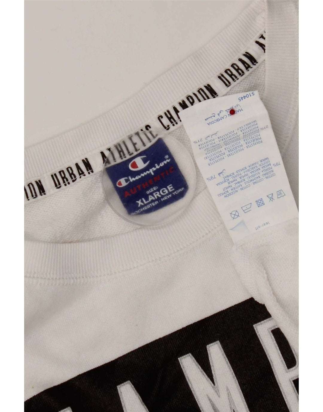 Męska bluza z grafiką Champion XL, biała, bawełniana