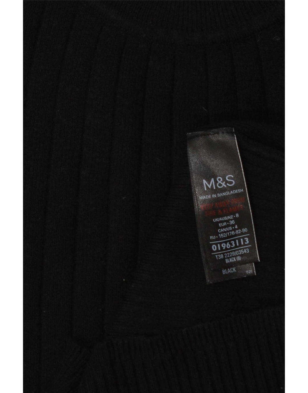 Marks & Spencer Damski sweter z golfem UK 8, mały, czarny