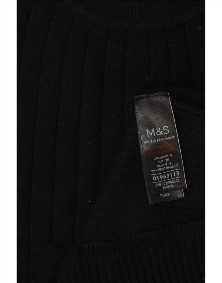 Marks & Spencer Damski sweter z golfem UK 8, mały, czarny