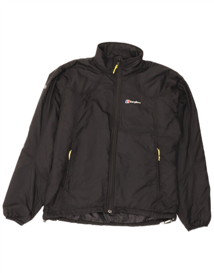 Damska kurtka wiatrówka Berghaus UK 16, duża, czarna nylonowa
