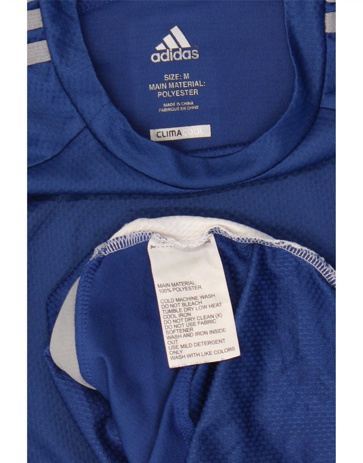 Adidas Męska kamizelka Climacool Top Średni Niebieski Poliester z blokami kolorów