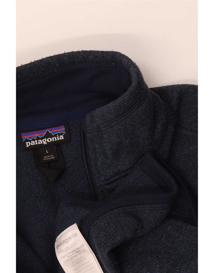 Męski sweter Patagonia z zamkiem błyskawicznym, duży, granatowy, poliester