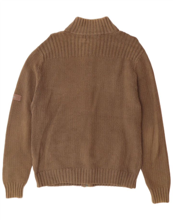 MARKS & SPENCER Męski sweter rozpinany w kolorze niebieskim Harbor, średnia, bawełniana khaki