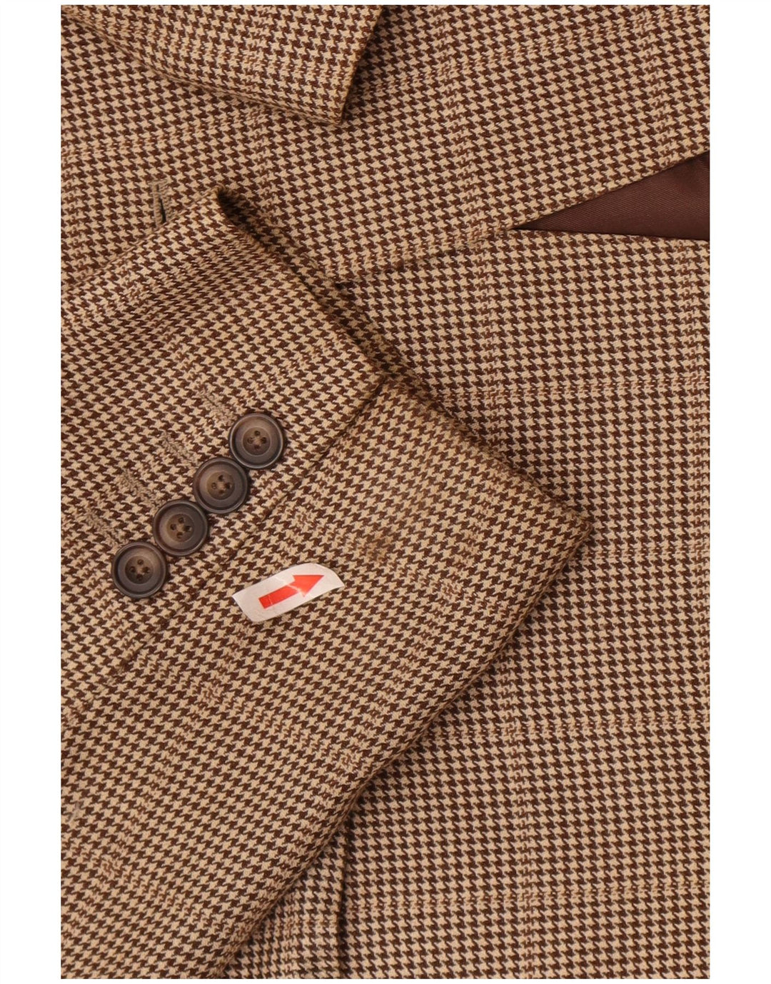 Męska marynarka zapinana na 2 guziki Aquascutum UK 42 XL Brązowa wełna w pepitkę