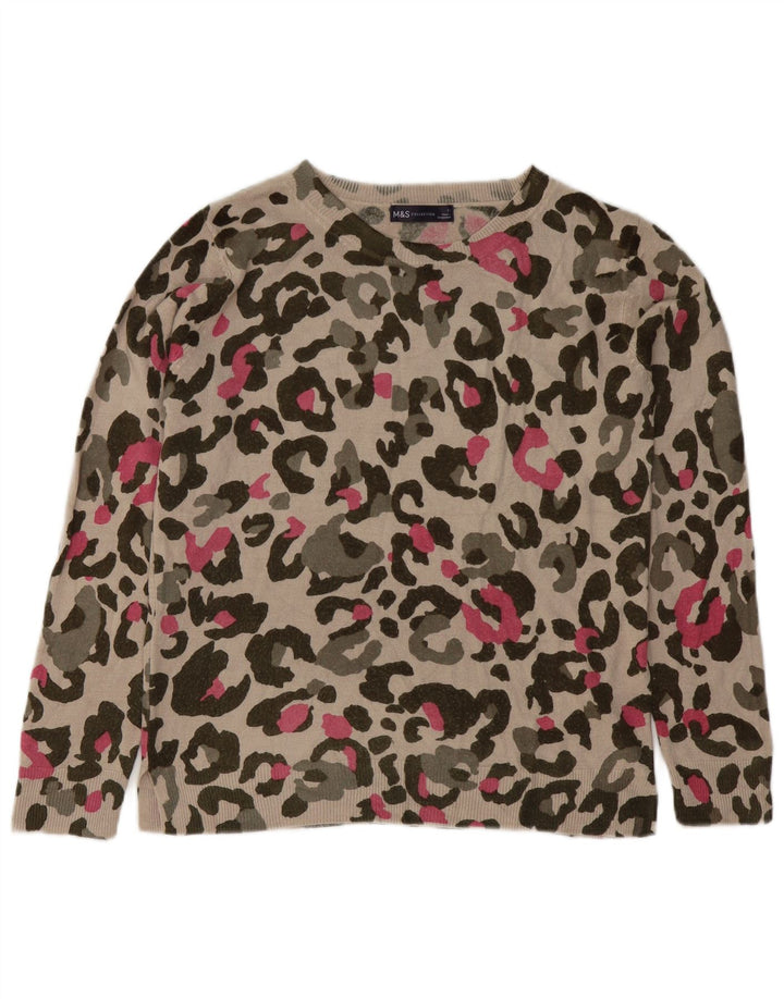 Marks & Spencer Damski sweter z dekoltem w łódkę, UK 12, średni beż