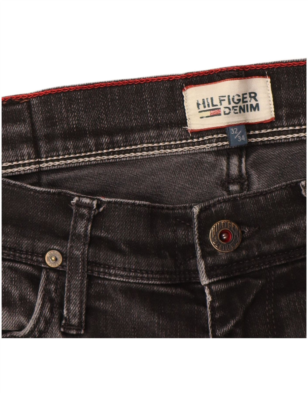 Męskie jeansy slim fit Tommy Hilfiger W32 L34 Czarne bawełniane