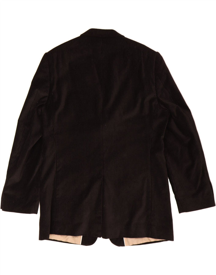 ANGELO LITRICO Mens 2 Button Blazer Jacket IT 52 XL Black Pinstripe Cotton Vintage Angelo Litrico and Second-Hand Angelo Litrico from Messina Hembry 