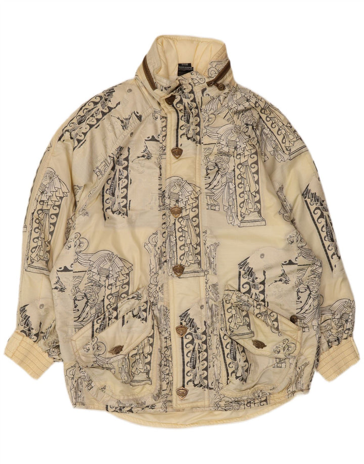 Męska wyściełana kurtka z kapturem i luźnym krojem Emmegi UK 36 Mały beżowy poliester