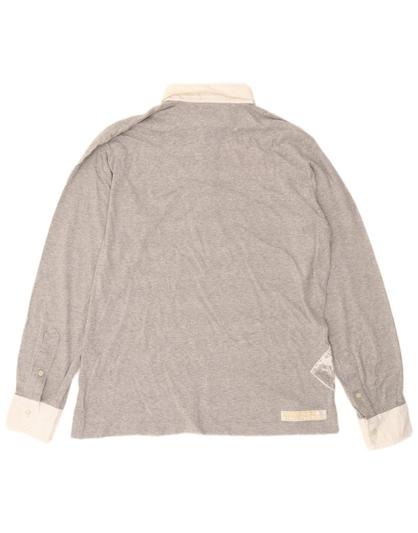 Męska koszulka polo z długim rękawem La Martina XL, szara bawełna