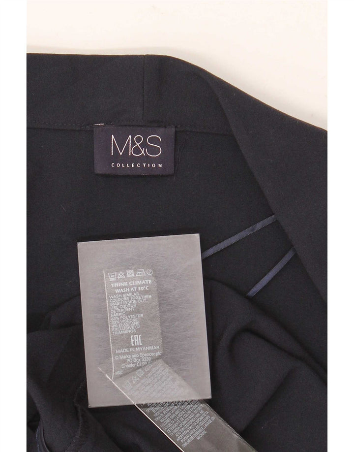 Marks & Spencer Damska otwarta marynarka UK 12, średni granatowy poliester