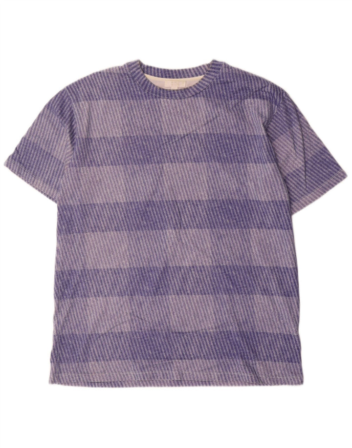 Cos Męski T-shirt Top Średni Niebieski W Kratkę Bawełniany