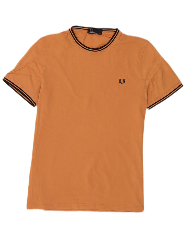 T-shirt męski Fred Perry, bawełniany, średni, pomarańczowy w paski