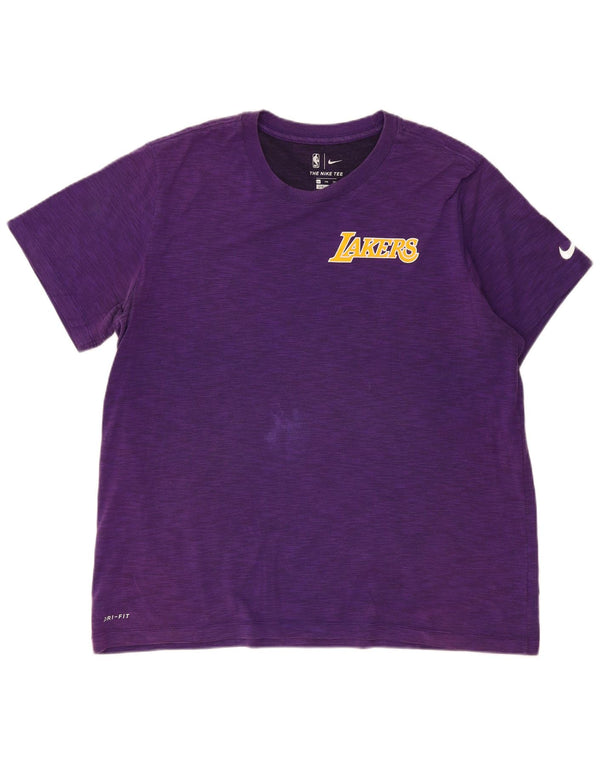 T-shirt męski Nike Lakers, 2XL, fioletowa, nakrapiana bawełna