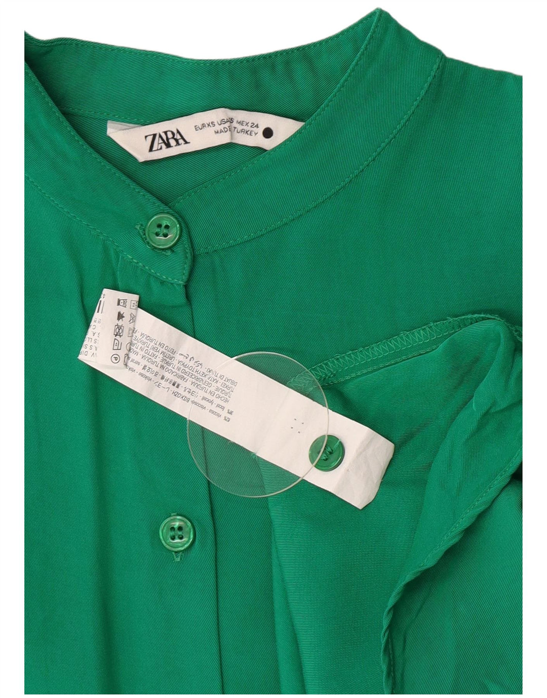 Damska koszula oversize Zara UK 6 XS Zielona wiskoza