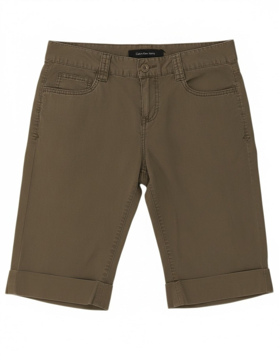 Damskie bermudy Calvin Klein US 8 Medium W30, bawełna khaki