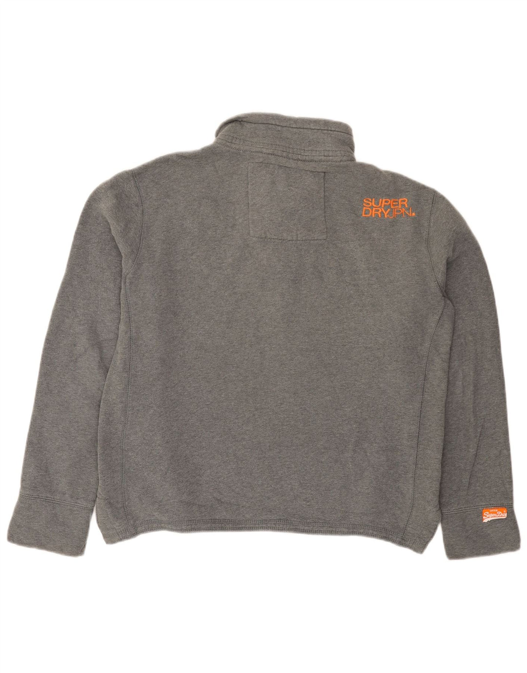 Męski sweter z kapturem Superdry, zapinany na guziki, średnioszary, bawełniany