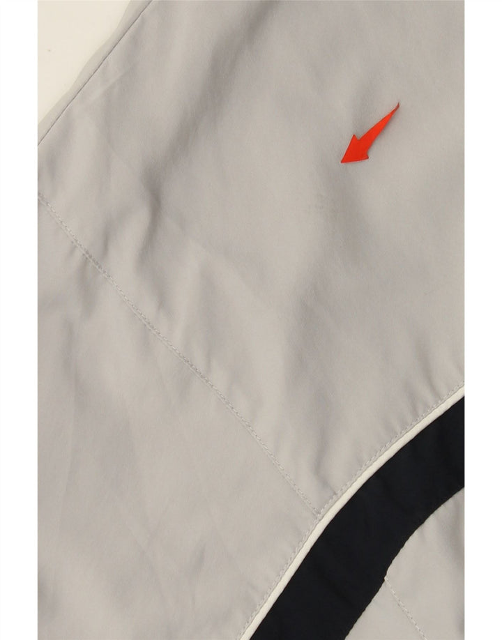 Męska kurtka dresowa Reebok o luźnym kroju, mała, szara, poliester z blokami kolorów