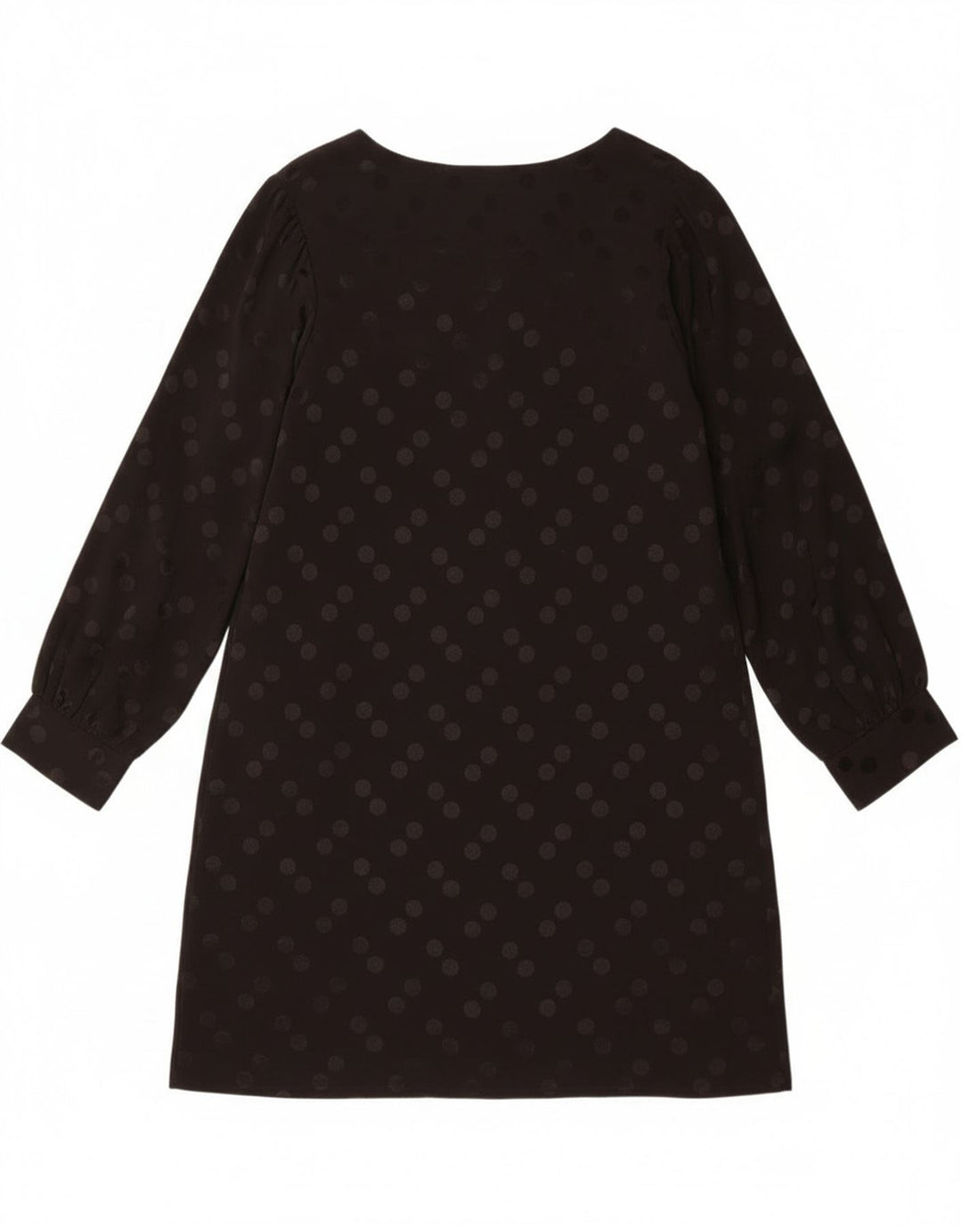 Damska sukienka typu shift w stylu vintage z długim rękawem UK 14, średnia czarna wiskoza w kropki