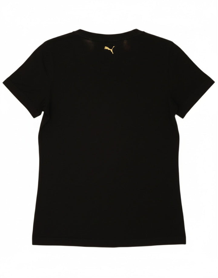PUMA Womens T-Shirt Top UK 12 Medium Black Vintage Puma and Second-Hand Puma from Messina Hembry 