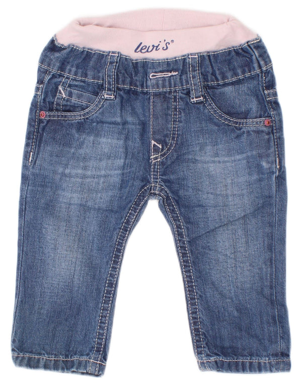 Dżinsy Levi's Baby Girls Slim 0-3 miesięcy W16 L4 Niebieska bawełna z blokami kolorów