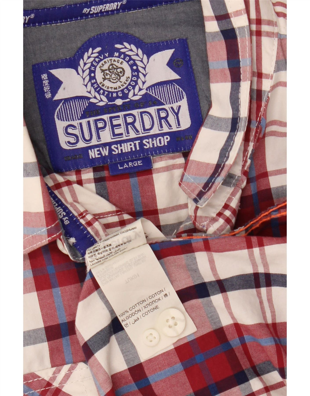 Koszula męska Superdry, bawełniana, w dużą czerwoną kratę