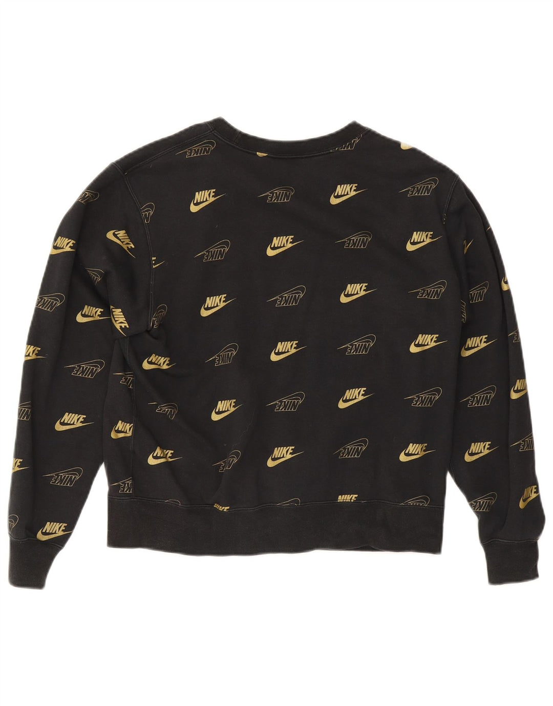 Damska bluza dresowa Nike z grafiką oversize, UK 10, mała, czarna, bawełniana