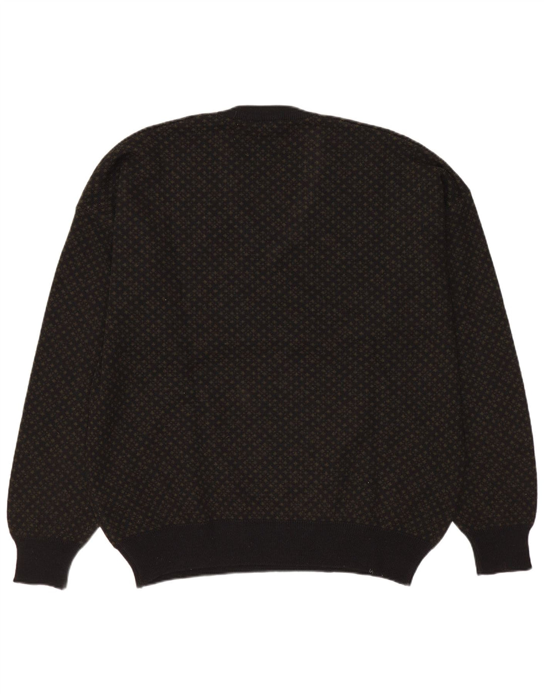 Bramante Męski sweter z dekoltem w kształcie litery V, duży, szary, geometryczny, wełniany