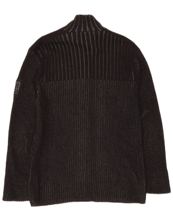 CALVIN KLEIN JEANS Damski sweter rozpinany UK 14, duży, szary, bawełniany