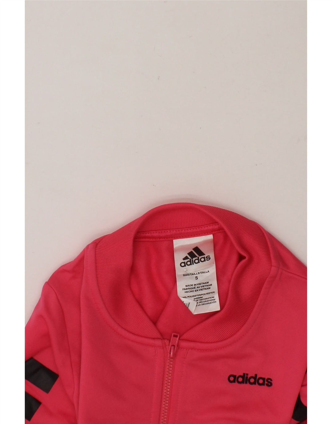 ADIDAS Girls Graphic Tracksuit Top Jacket 4-5 Years Pink Polyester Vintage Adidas and Second-Hand Adidas from Messina Hembry 