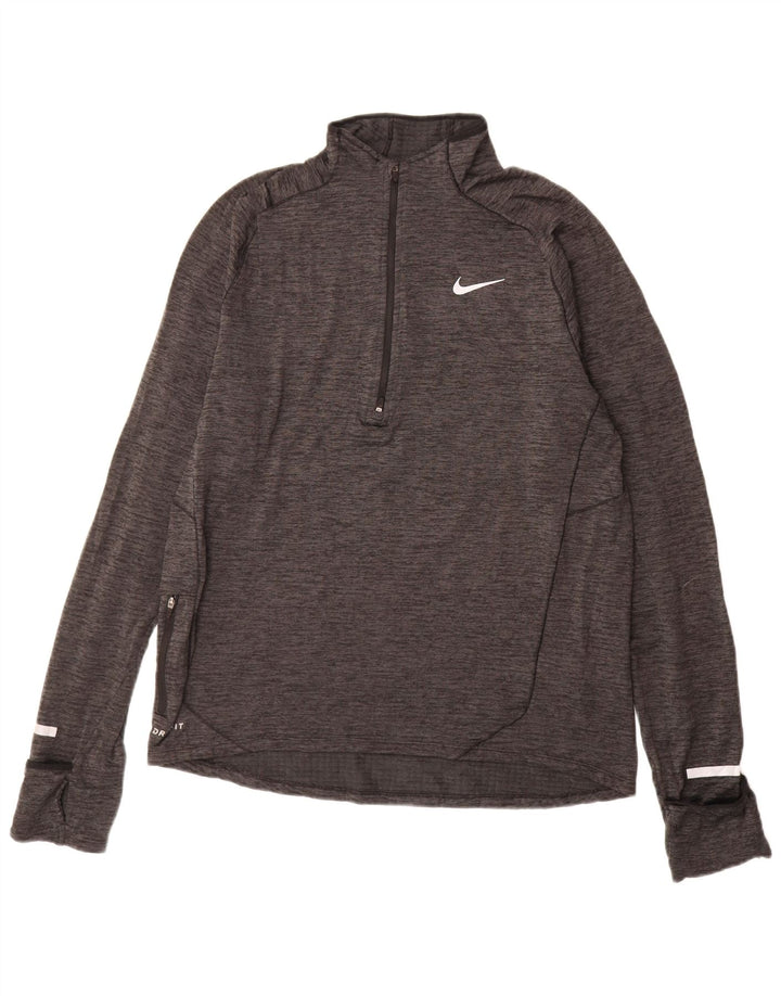 Męski dres NIKE Dri Fit z zamkiem błyskawicznym na szyi, średnioszary, nakrapiany