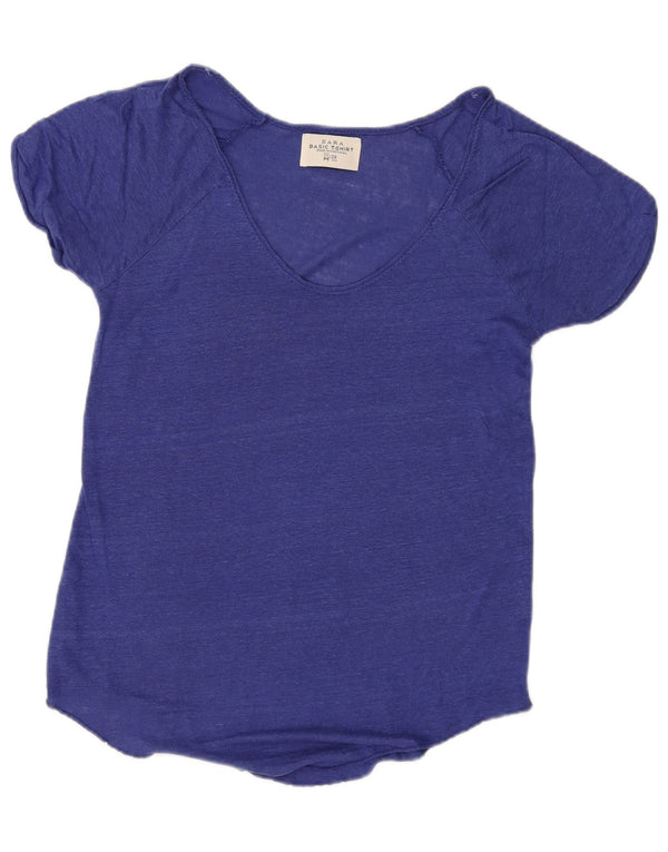 T-shirt damski Zara Top UK 14 Średni niebieski nakrapiany