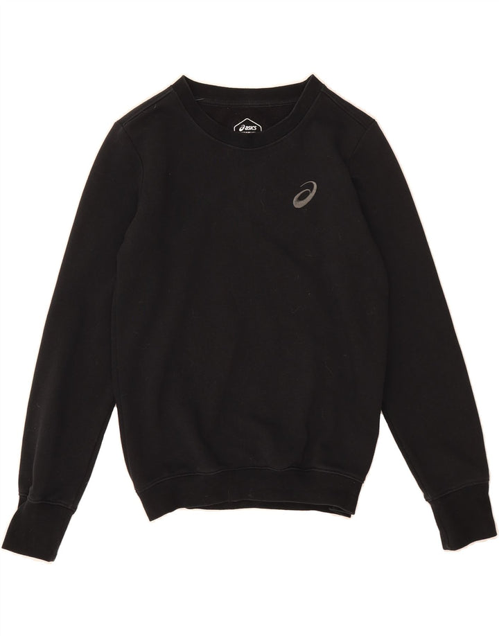 ASICS Womens Sweatshirt Jumper UK 10 Small Black Cotton Vintage Asics and Second-Hand Asics from Messina Hembry 