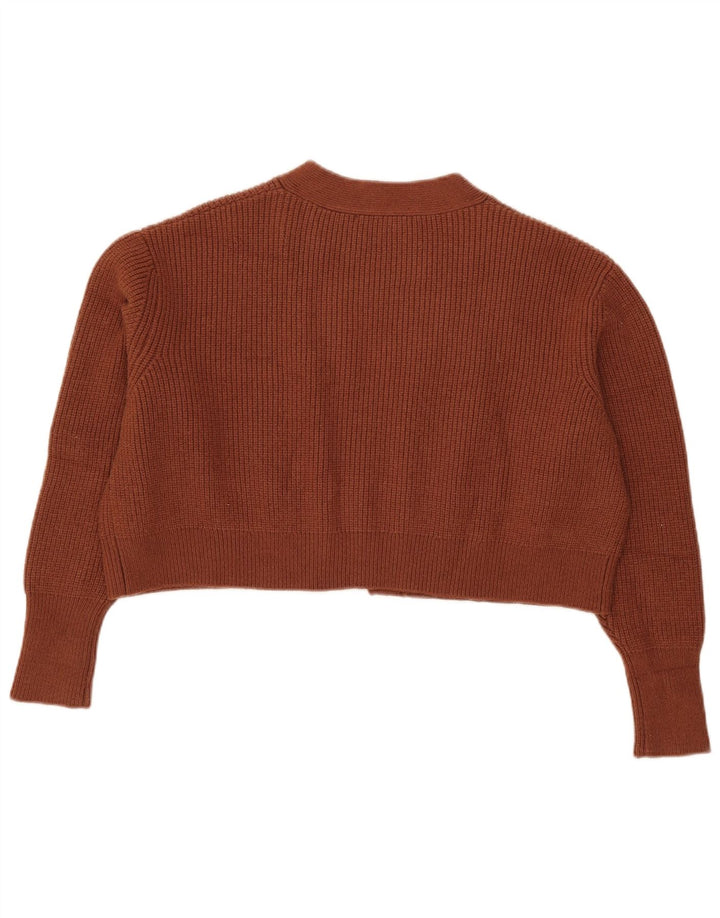 Damski sweter oversize z otwartym kardiganem Zara UK 14, średni brąz