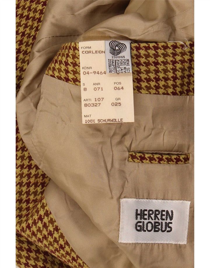 Męska marynarka zapinana na 2 guziki Hugo Boss UK 42 XL, brązowa pepitka, nowa wełna