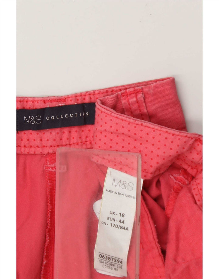 Marks & Spencer Damskie Bermudy UK 16 Duże W34 Różowe Bawełniane