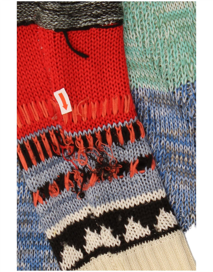 Sweter damski DESIGUAL UK 16, duży, wielobarwny patchwork