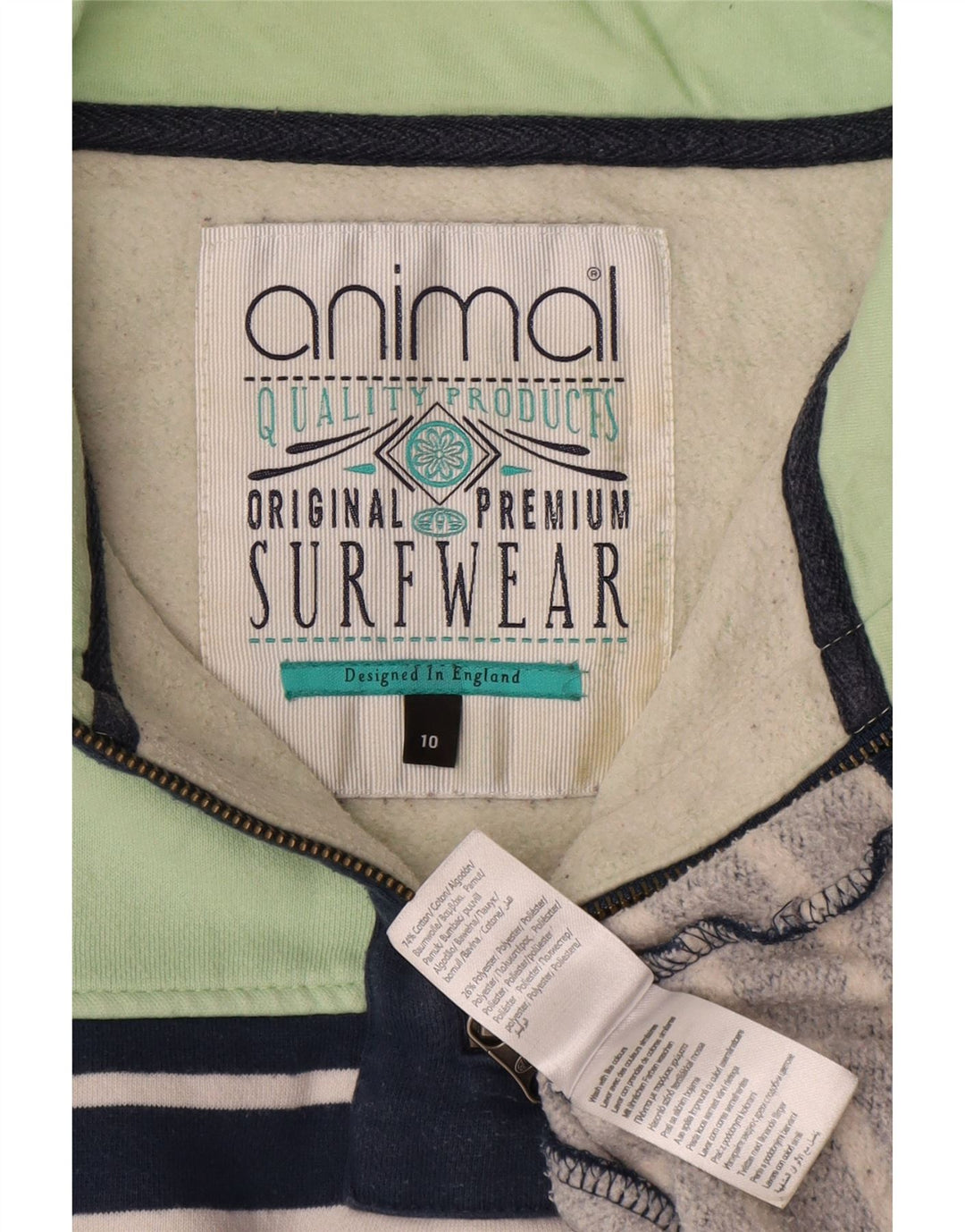 Damski sweter oversize Animal UK 10 w małe granatowe paski