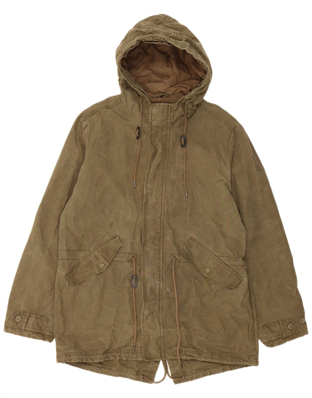 Męska kurtka parka z kapturem Bomboogie UK 42 XL, bawełna khaki