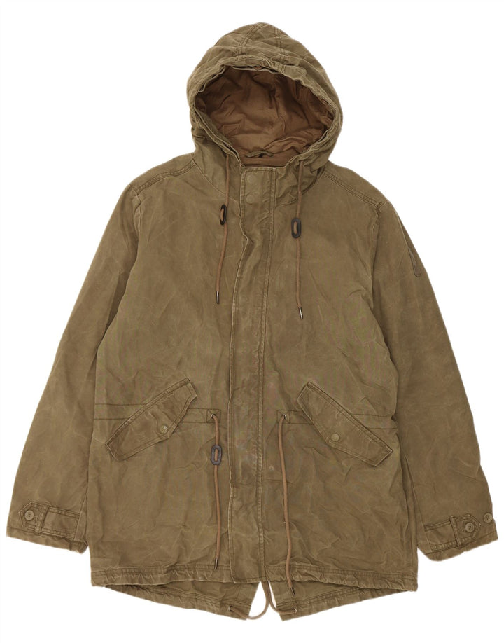 Męska kurtka parka z kapturem Bomboogie UK 42 XL, bawełna khaki