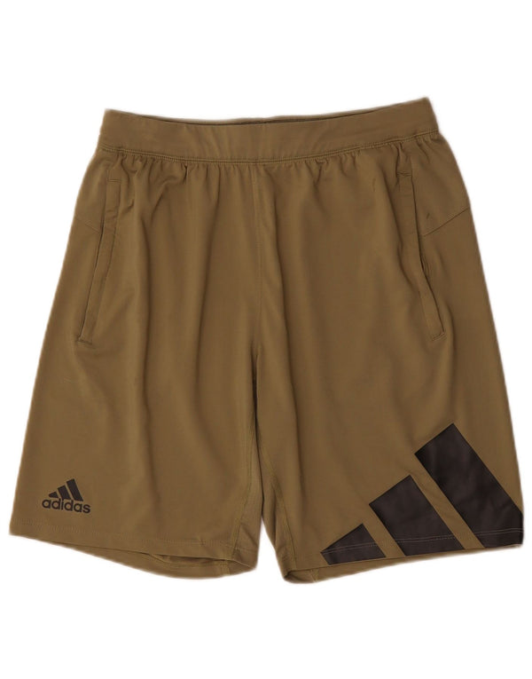 Męskie spodenki sportowe ADIDAS Aeroready Graphic, średni khaki, poliester
