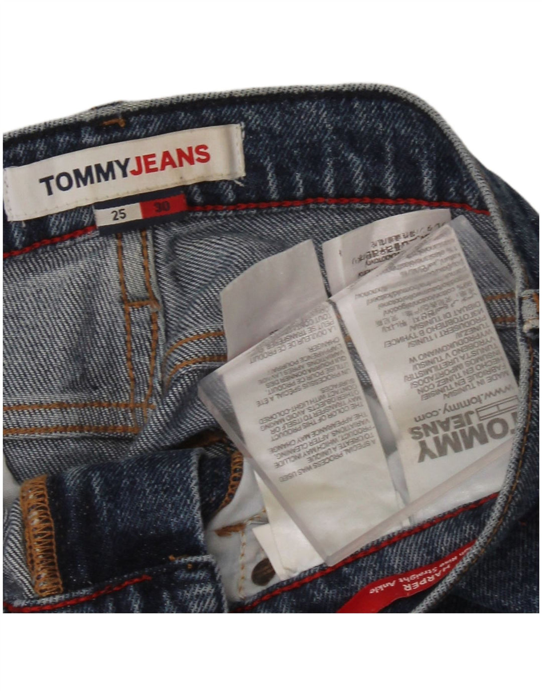 TOMMY HILFIGER Womens Straight Jeans W25 L30 Blue Cotton