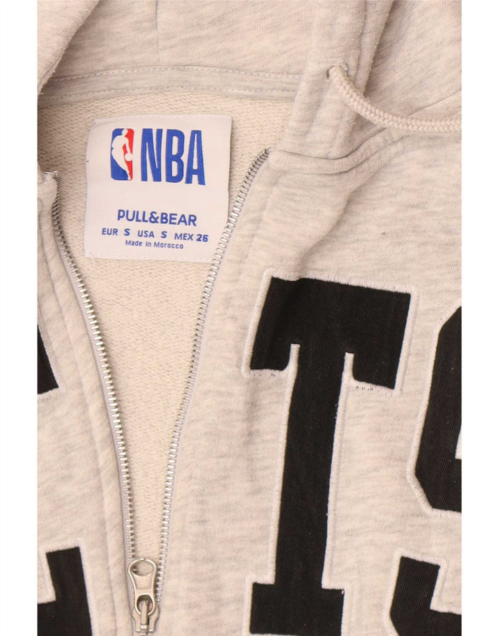 Damski sweter Pull & Bear z kapturem i zamkiem błyskawicznym, UK 10, mały, szary, nakrapiany