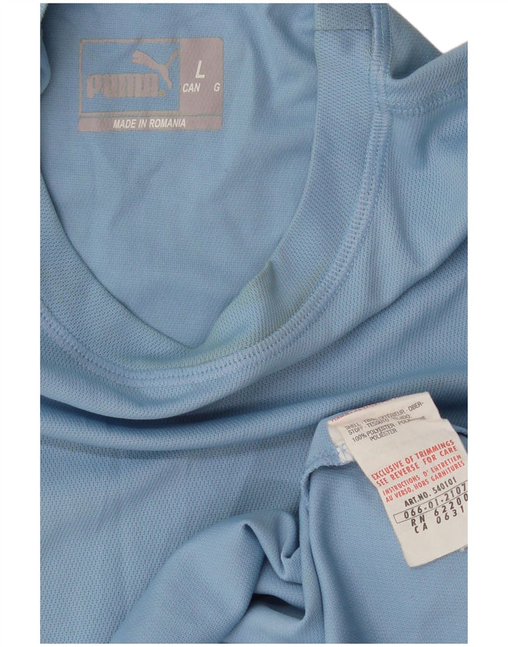 Męski T-shirt PUMA Top, duży, niebieski, poliester