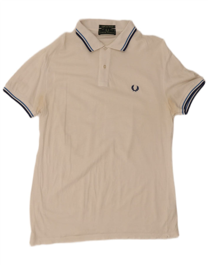 Męska koszulka polo Fred Perry, średnia biała bawełna