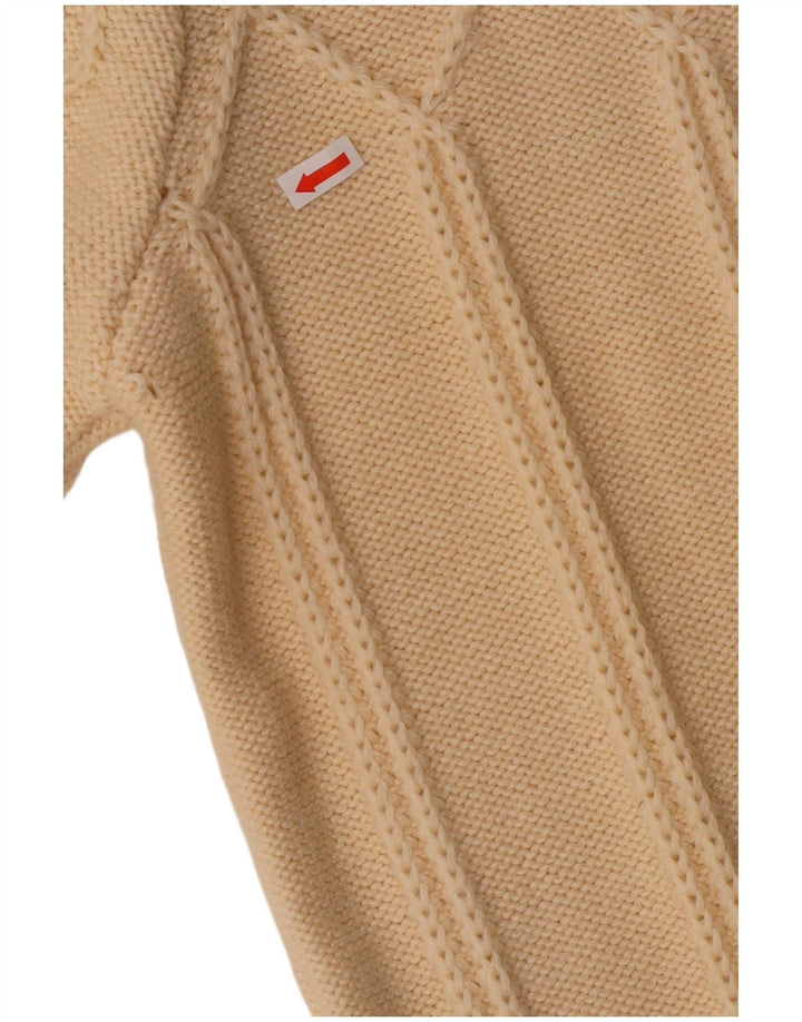 Sweter damski w stylu vintage, UK 12, średni, biała wełna