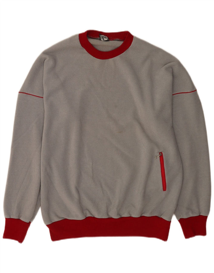 Sweter męski w stylu vintage IT 54 XL, szary, blok kolorów