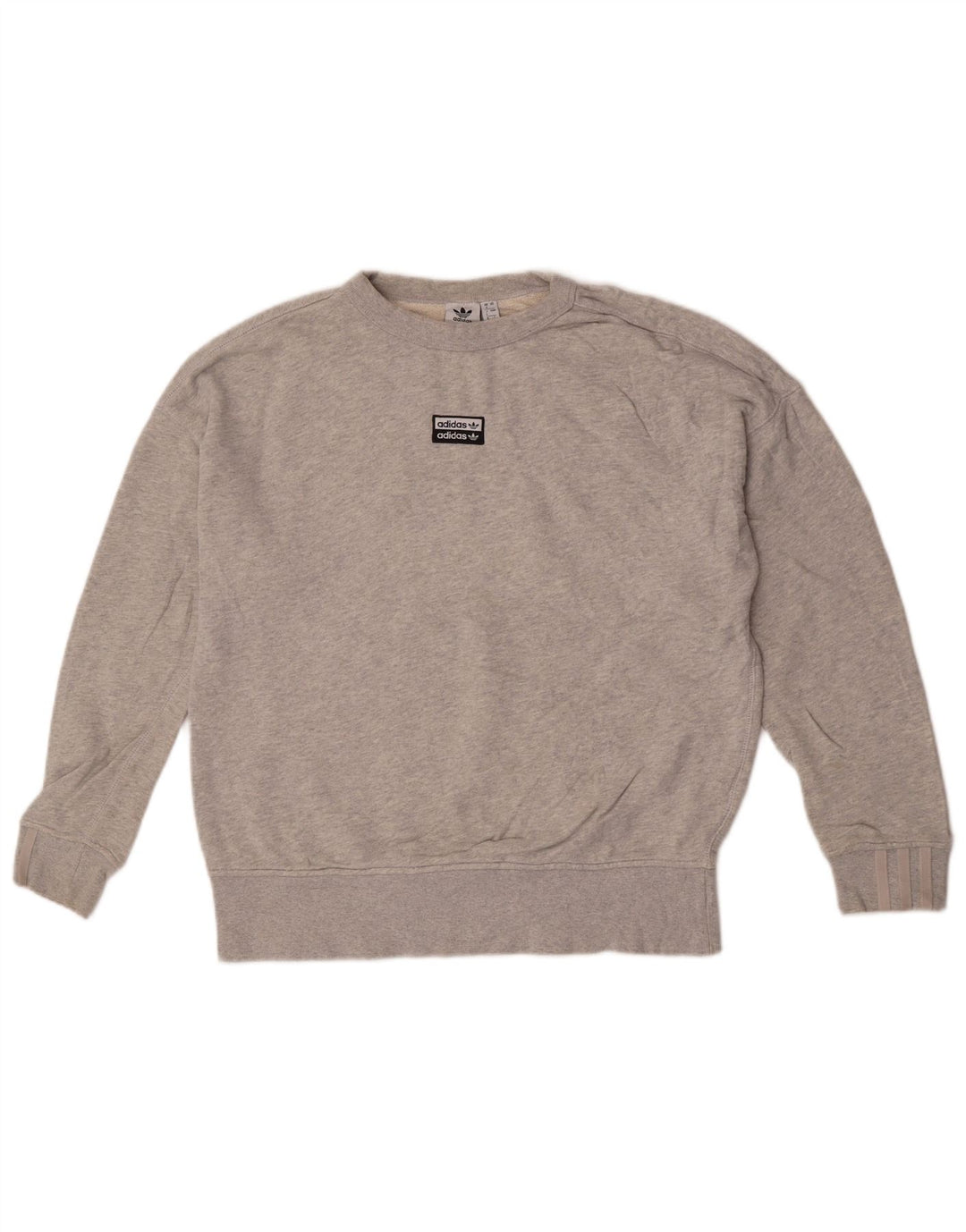 Damska bluza oversize Adidas, UK 8, mała, szara, nakrapiana bawełna
