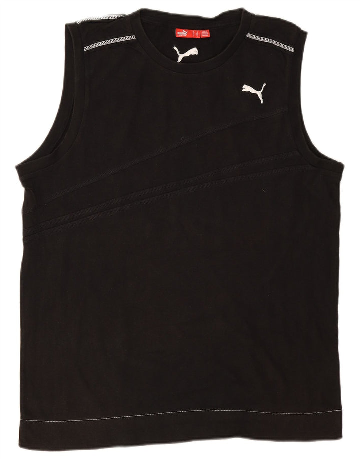 PUMA Mens Vest Top Large Black Cotton